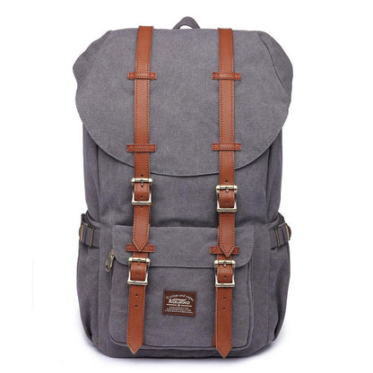Unisex Tagesrucksack Grau – Vielseitiger Canvas Rucksack 45x27x17cm