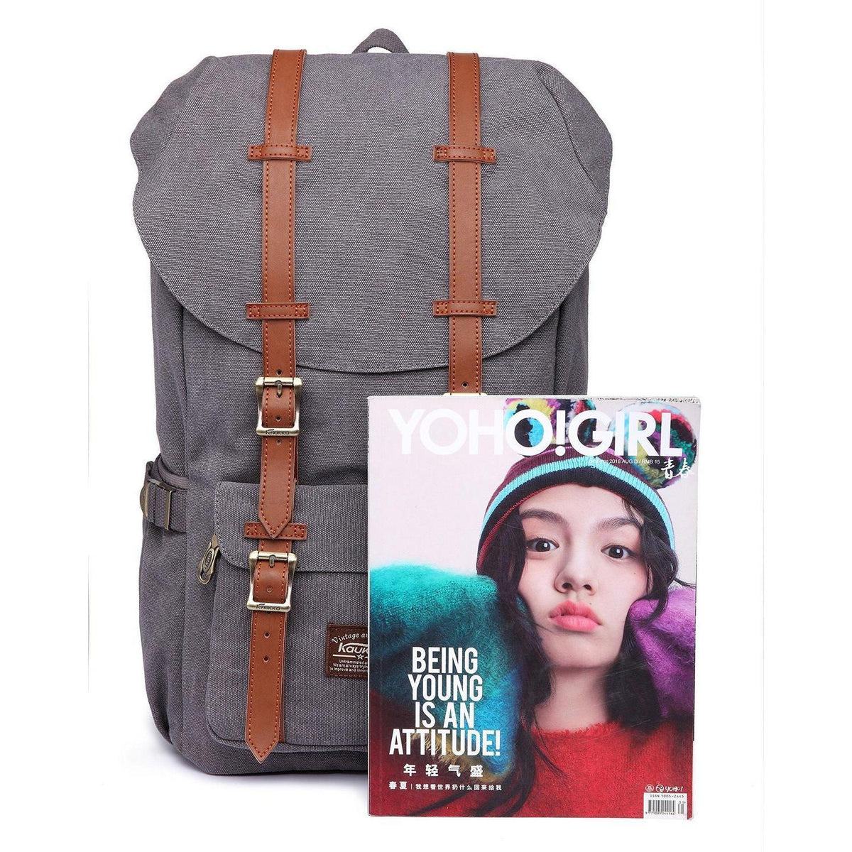 Unisex Tagesrucksack Grau – Vielseitiger Canvas Rucksack 45x27x17cm