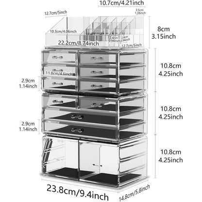 XL Transparent Makeup Organizer 4 Lagen Schminkaufbewahrung