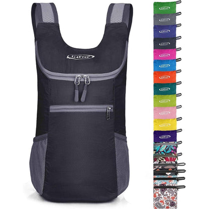 Faltbarer Wanderrucksack 11L ultraleicht für Damen und Herren Schwarz