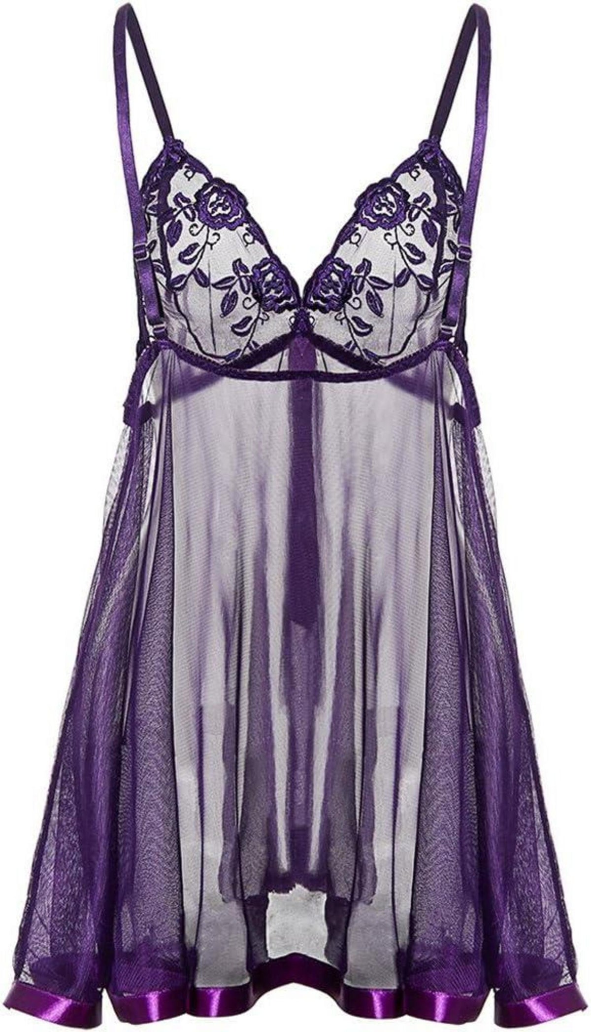 Sexy Spitzen-Negligee mit G-String, Übergröße
