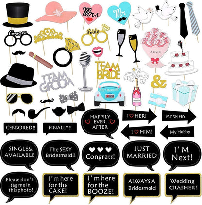Foto Requisiten Hochzeit Photo Booth Accessoires 52 Stück