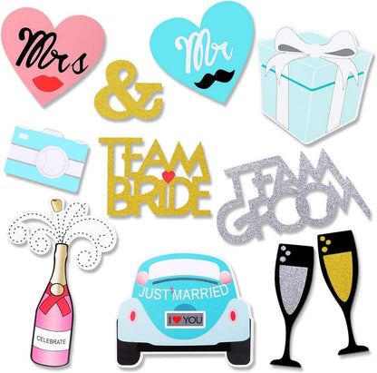 Hochzeit Foto Requisiten 52 Stück Fotobox Accessoires Gold Glitter Unterhaltung