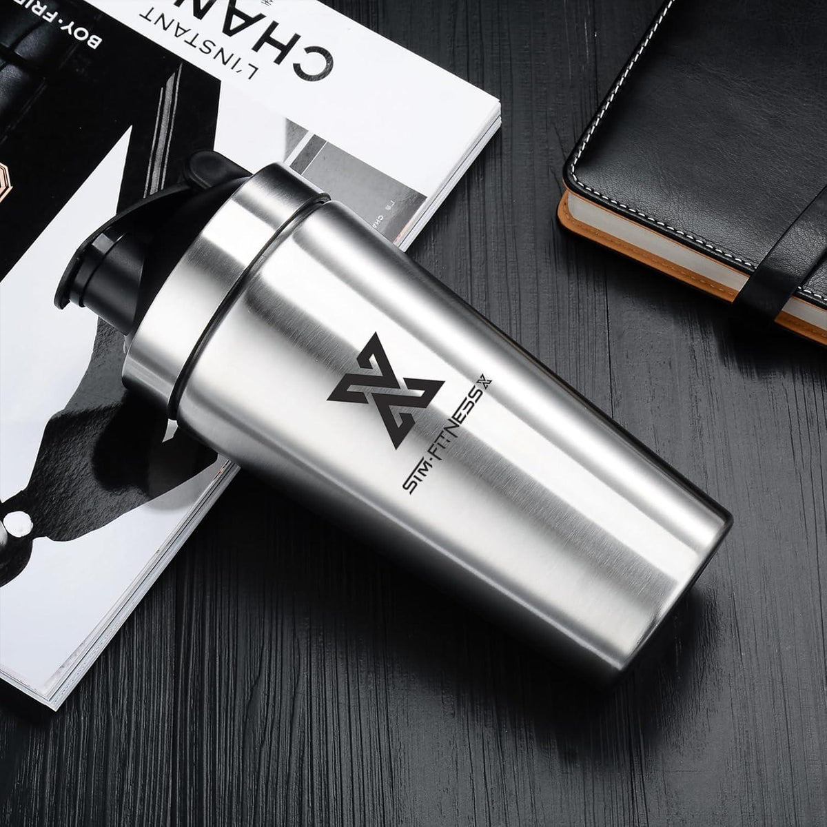 Edelstahl Shaker 700ml Sport Yoga Fitness Mixer Bottle