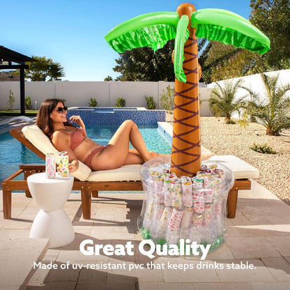 Aufblasbarer Palmen Getränkekühler 152cm für Poolparties