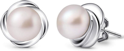Perlen Ohrringe 925 Sterling Silber Damen Ohrstecker Zuchtperle