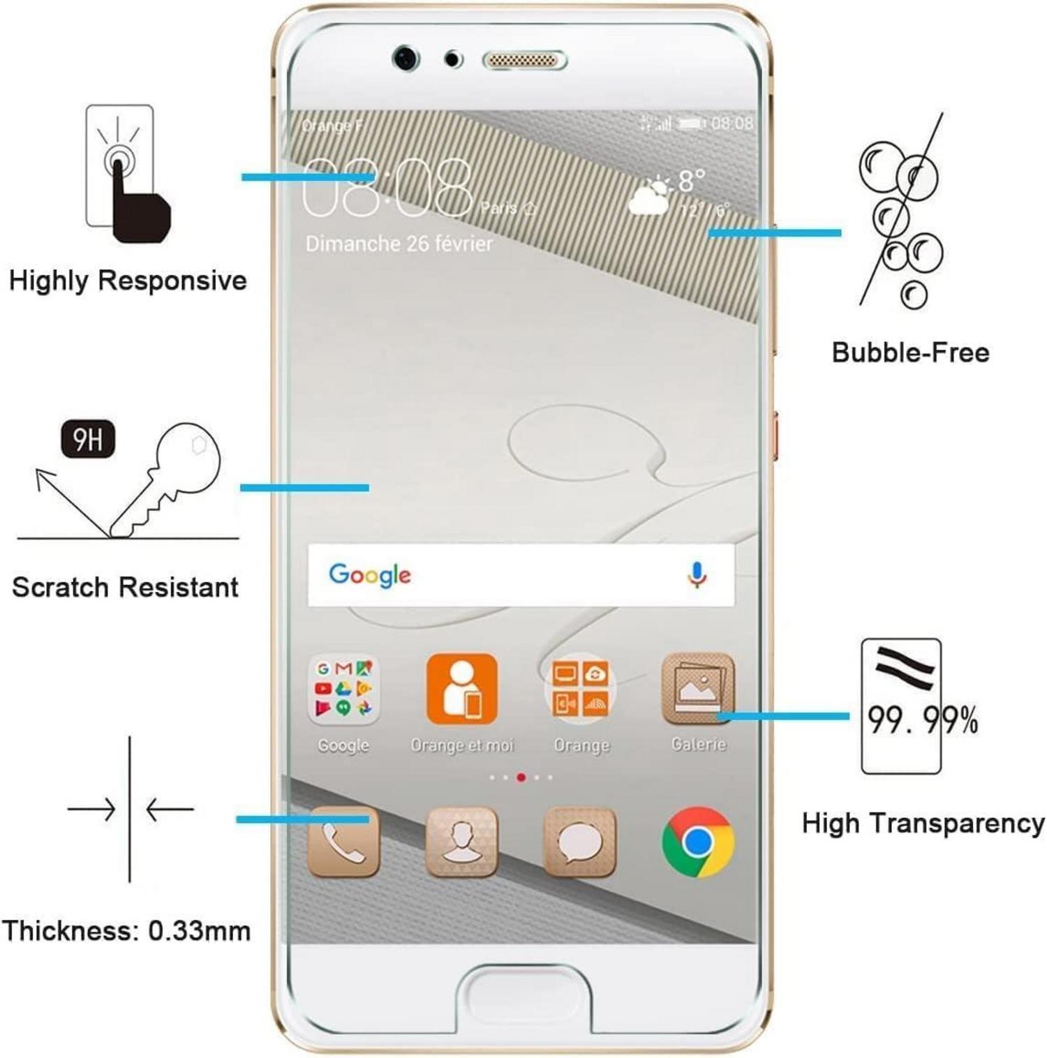 Panzer Schutz Glas Huawei P10 Displayschutzfolie 2er Set