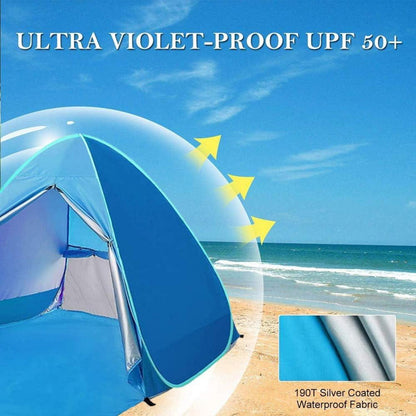 Portable Beach Zelt mit Reißverschluss Tür UV-Schutz Pop Up Shelter