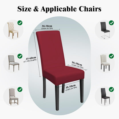 2x Stuhlhussen Stretch Rotwein – Elastischer Sitzbezug