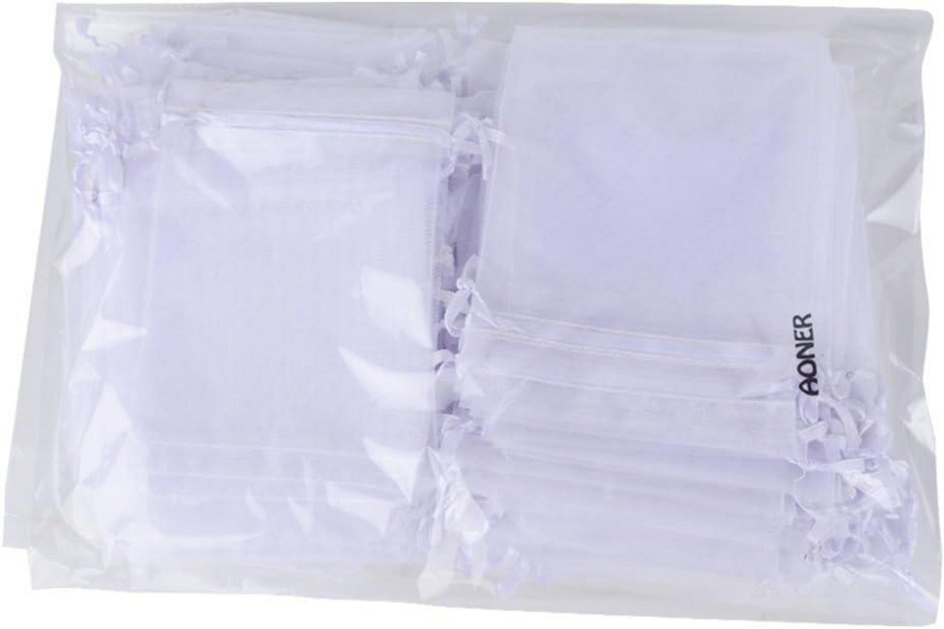 100 Organzabeutel weiß transparent 10x12cm für Geschenke