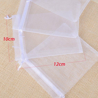 100 Organzabeutel Weiß 10x12 cm Geschenkbeutel für Hochzeit Party Weihnachten