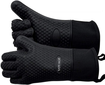 Ofenhandschuhe 2er Set bis zu 350°C Silikon Hitzebeständige BBQ Backen