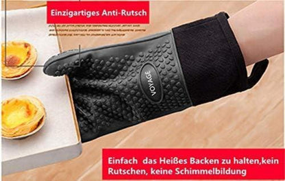 Ofenhandschuhe Set 350°C Silikon Grillhandschuhe BBQ Backen Barbecue