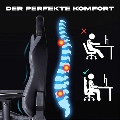 KLIM Esports Gaming Stuhl NEU 2024 Lenden- & Nackenstütze