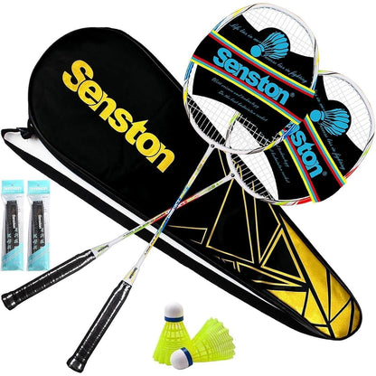 Graphit Badminton Set Profi Schläger Leichtgewicht Federball