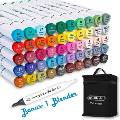 Alkohol Marker Set 50 Stifte doppelseitig Graphic Marker für Zeichnen