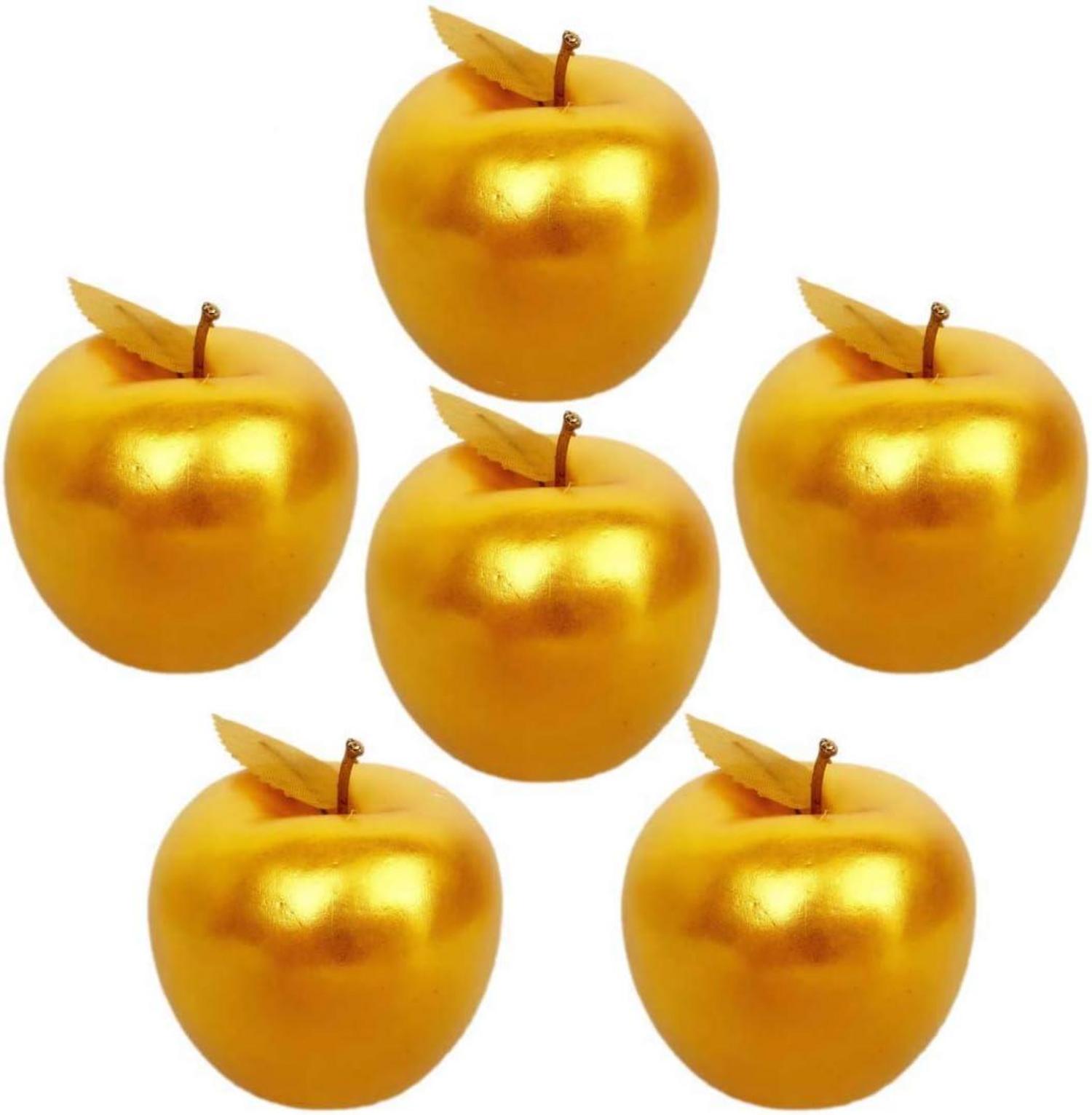 Goldene Künstliche Äpfel Dekoration Weihnachtsbaum Geschenk 7 cm 8 cm