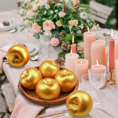 Goldene Künstliche Äpfel Dekoration Weihnachtsbaum Geschenk 7 cm 8 cm