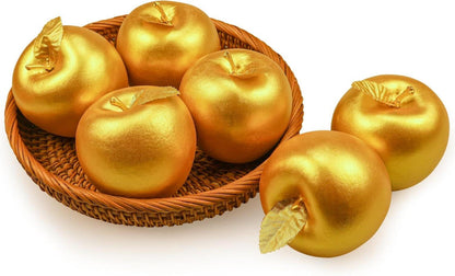 Goldene Äpfel Weihnachtsdeko 6er Set 7cm Styropor Goldfarben