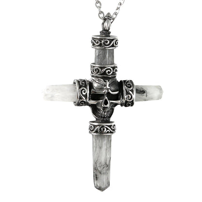 Herren Kreuz Halskette Edelstahl Vintage Retro Geschenk