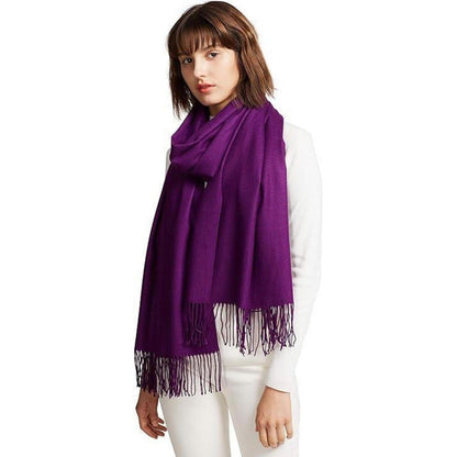 Damen Schal Baumwolle Warm Violett Stola