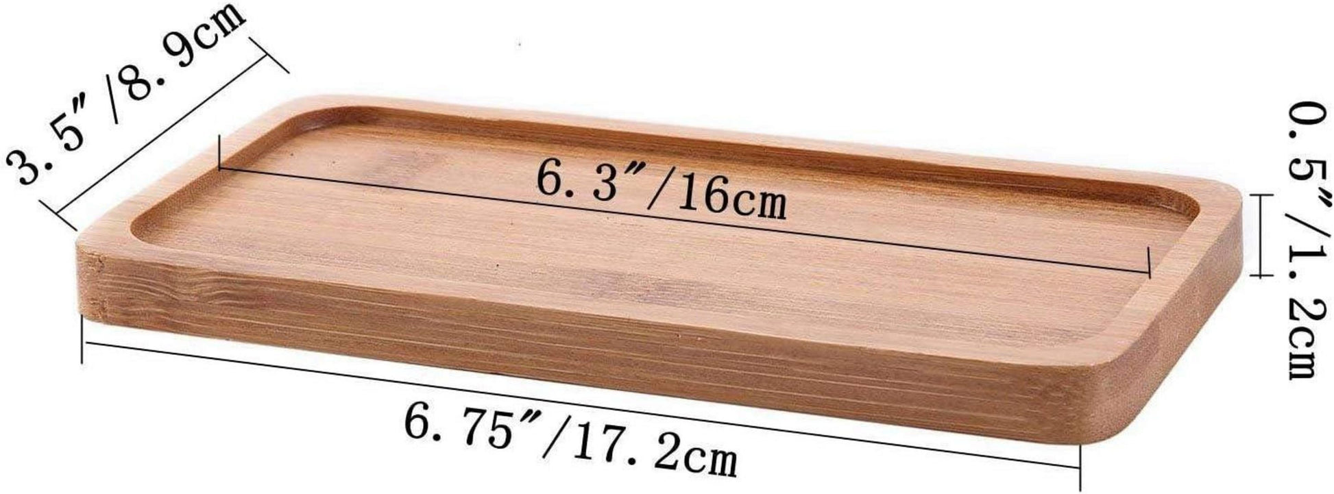 Bambus Untersetzer Rechteck 6er Set Tablett Holz Deko Serviertablett