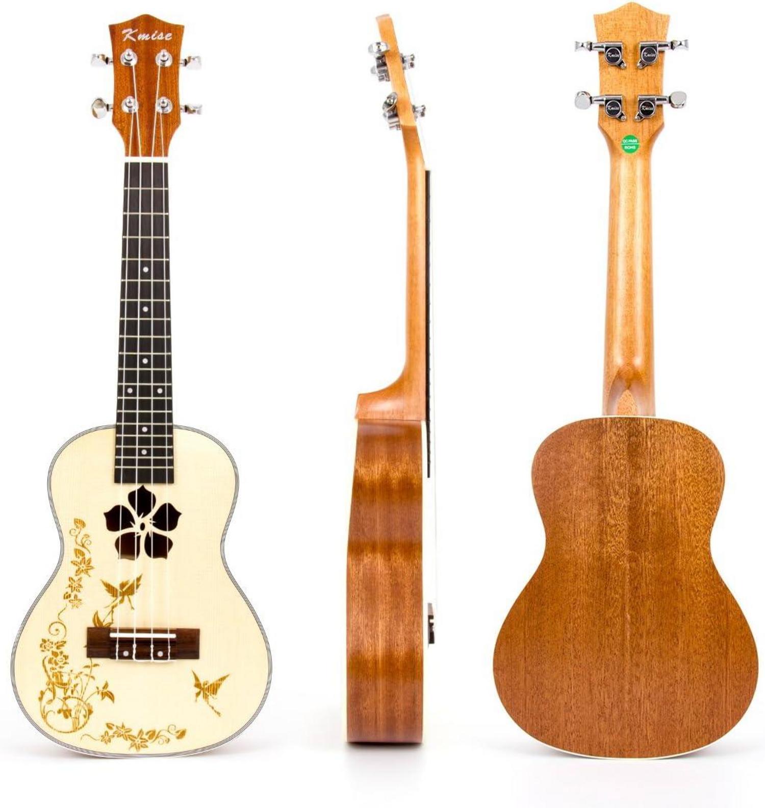 Kmise Konzert-Ukulele Starter-Set Fichtendecke Mahagoni