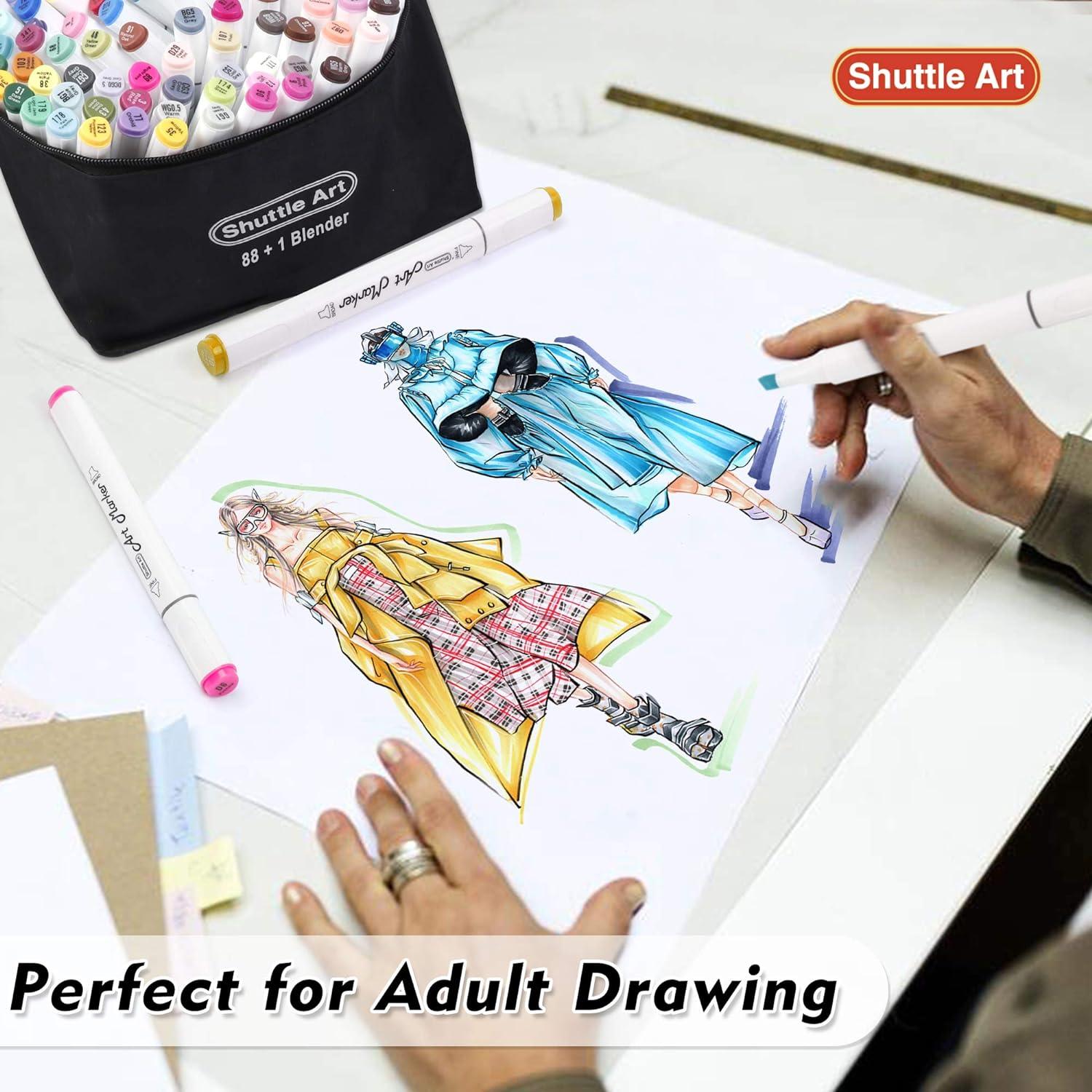 88 bunte Alkohol Marker Set, doppelseitig mit Blender - Illustration Skizzieren