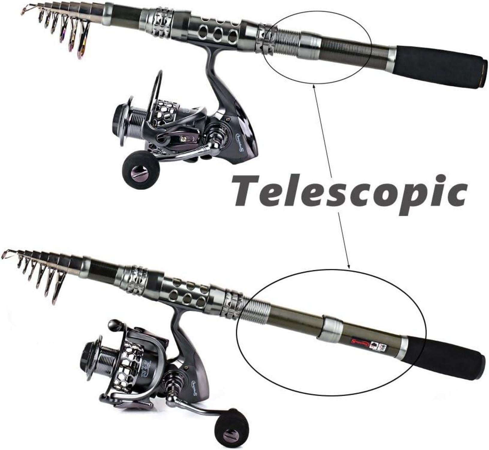 Sougayilang Angelrute Spule Combo Tragbare Teleskop Spinnrolle 2,1M