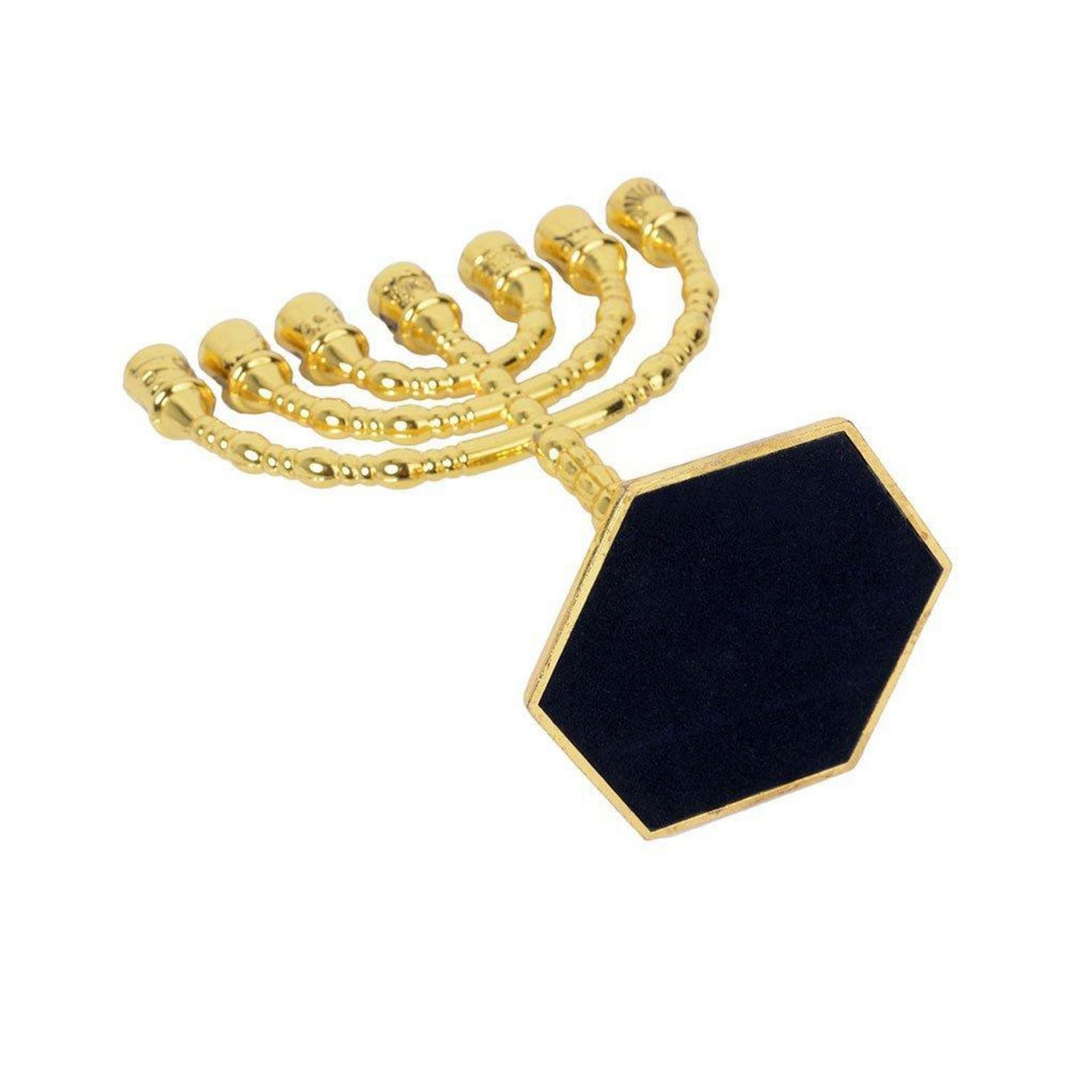 Menora Kerzenständer Gold 7-flammig 13cm mit 12 Stämmen Symbol