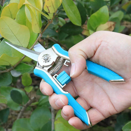 Gartenschere 16,5 cm Micro-Tip Edelstahl Blau - FLORA GUARD