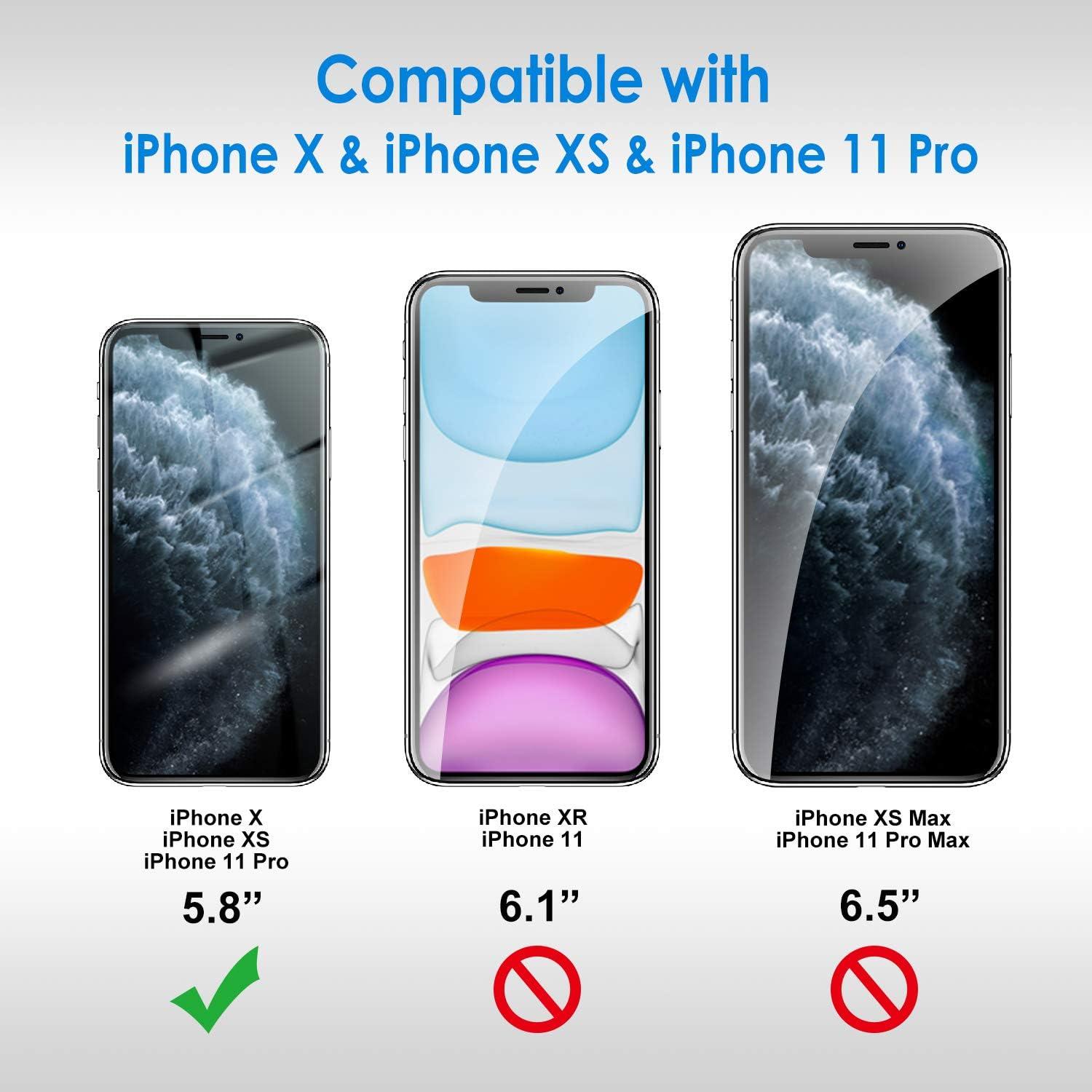 Displayschutzfolie 3 Stück für iPhone 11 Pro XS X 5,8 Zoll