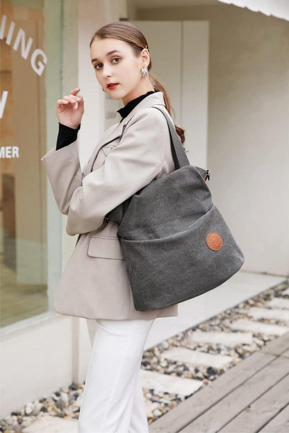 Damen Canvas Handtasche Umhängetasche Strandtasche Crossover Bag