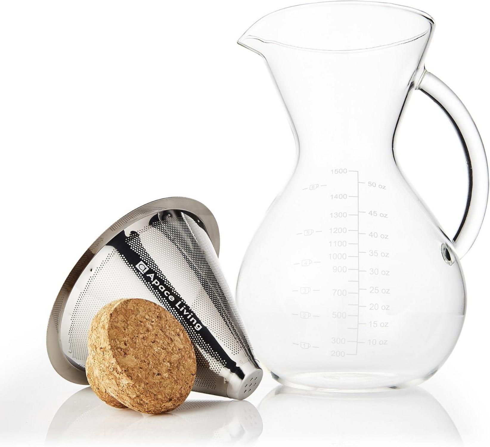 Pour Over Kaffeebereiter inkl. Kaffeeschaufel und Korkdeckel