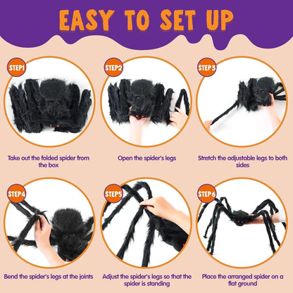 JOYIN 1.52 Meter Halloween Outdoor Haarige Spinne Dekoration