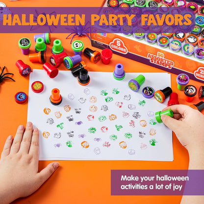 Halloween Stempel Set Kinder Selbstfärbend 50 Stück mit 25
