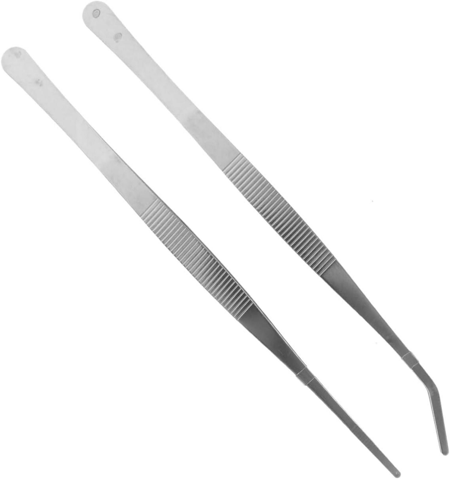 Edelstahl Pinzette Set Gerade & Gebogen 25cm Reptilien Schlangen DIY