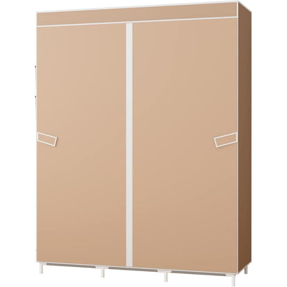 UDEAR Einfacher Stoff-Kleiderschrank Braun - Extra Boden