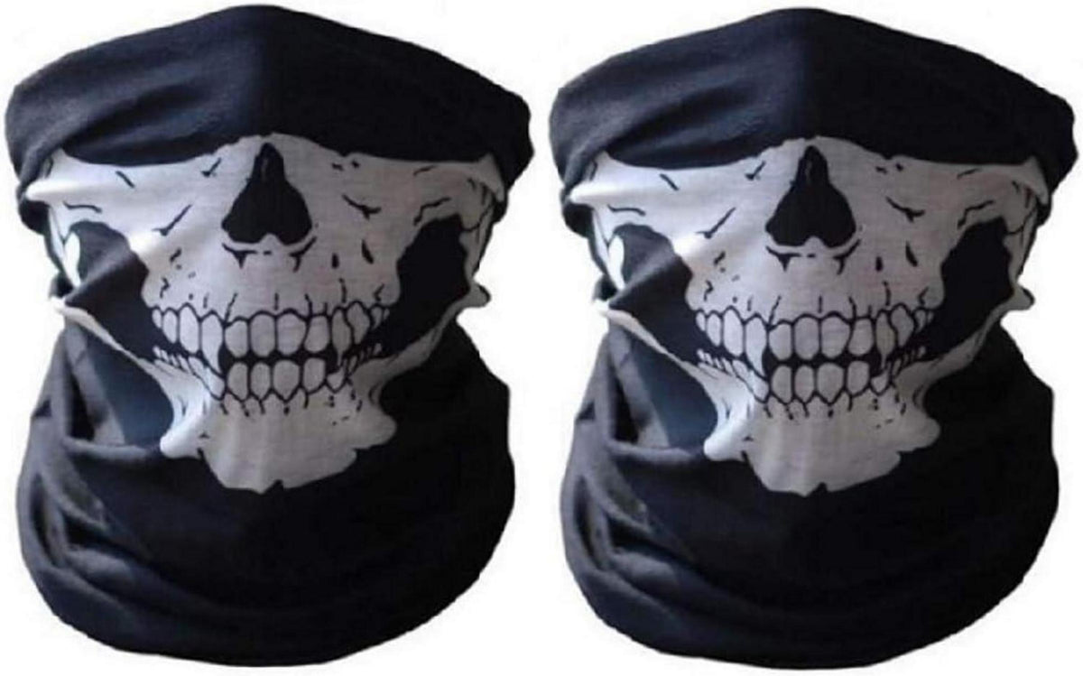 Motorradmaske Totenkopf-Design Halbmaske Hals Schädel Party Halloween