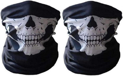 Motorradmaske Totenkopf-Design Halbmaske Hals Schädel Party Halloween