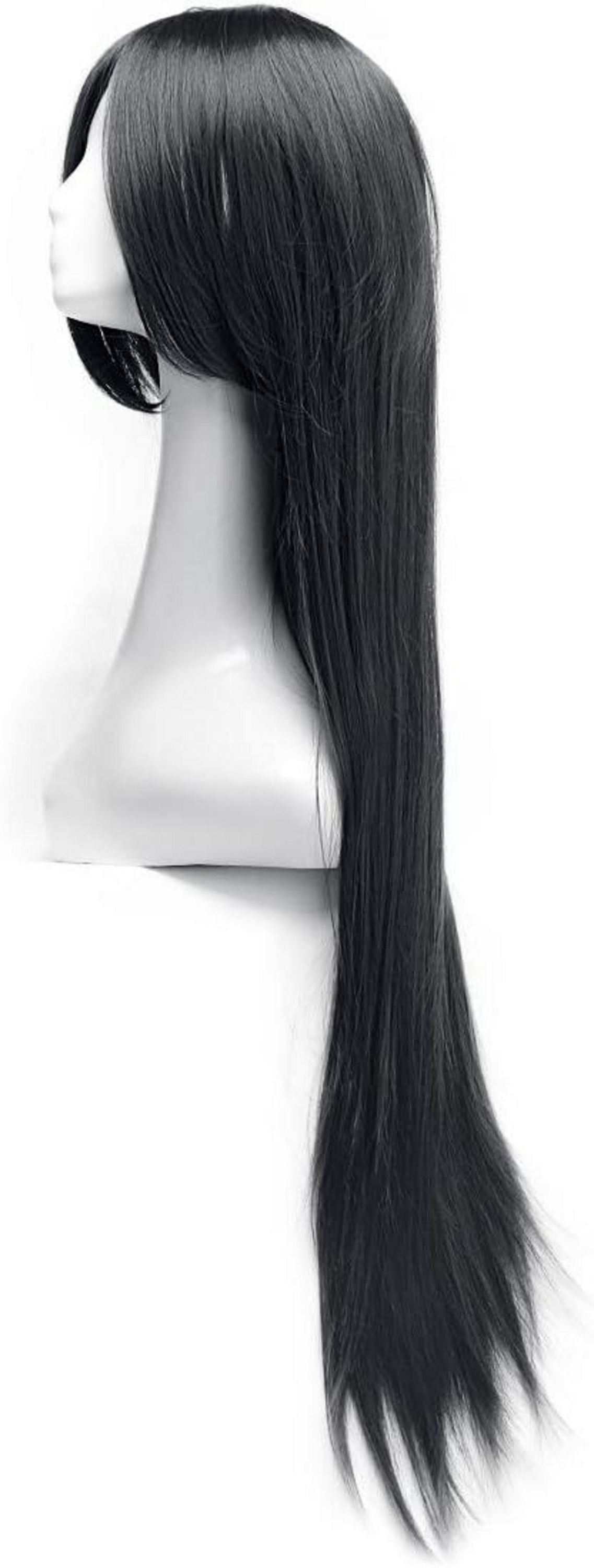 Perücke Schwarz 100cm Glatt mit Haarnetz - Cosplay Wig