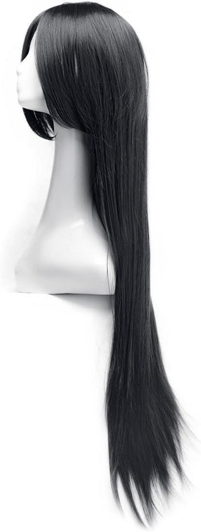 Perücke Schwarz 100cm Glatt mit Haarnetz - Cosplay Wig