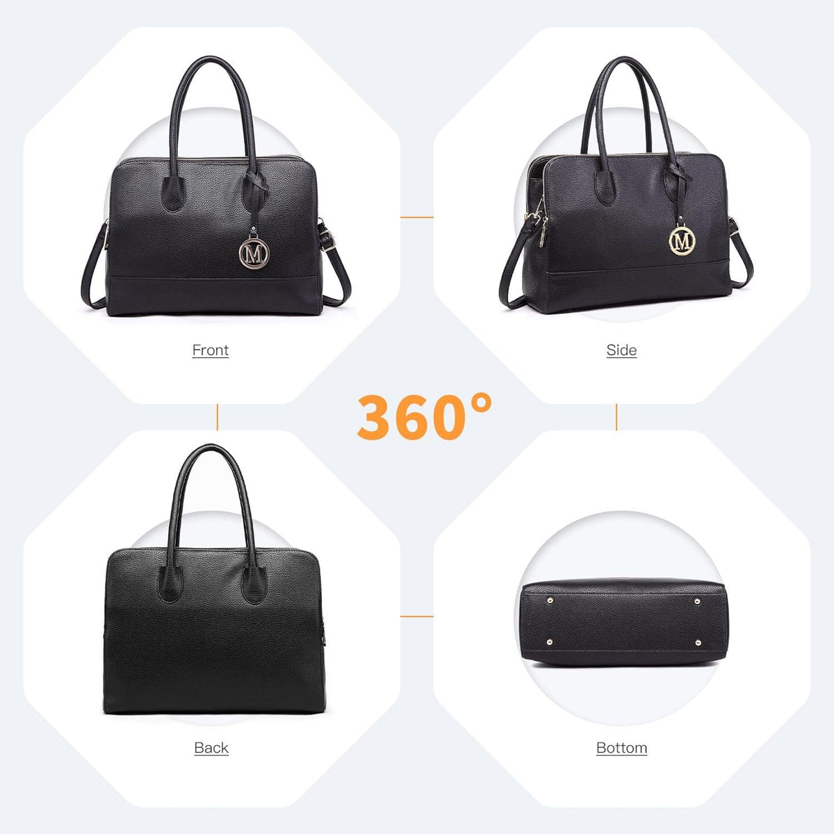 Miss Lulu Aktentasche 13 Zoll Handtasche Schultertasche Retro Elegant