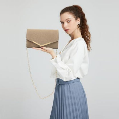 Miss Lulu Clutch Damen Abendtasche Elegante Kettentasche