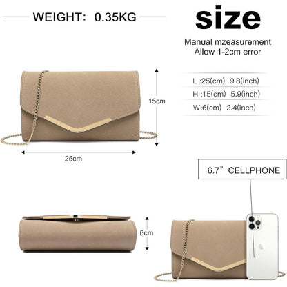 Miss Lulu Clutch Damen Abendtasche Elegante Kettentasche