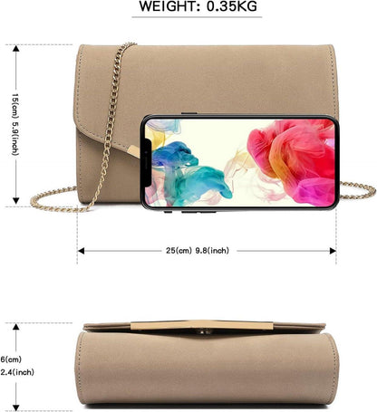 Elegante Damen Clutch Abendtasche Kettentasche Handtasche Hochzeit Umhängetasche