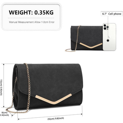 Elegante Miss Lulu Clutch Damen Schwarz Hochzeit Abendtasche