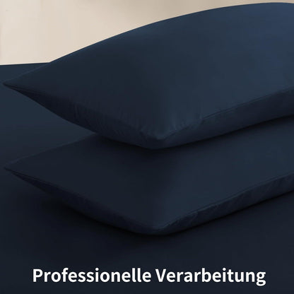 Kissenbezug 40x80 Blau 2er Set Mikrofaser Reißverschluss