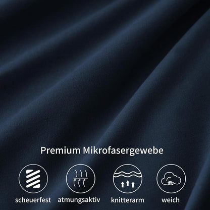 Kissenbezug 40x80 Blau 2er Set Mikrofaser Reißverschluss