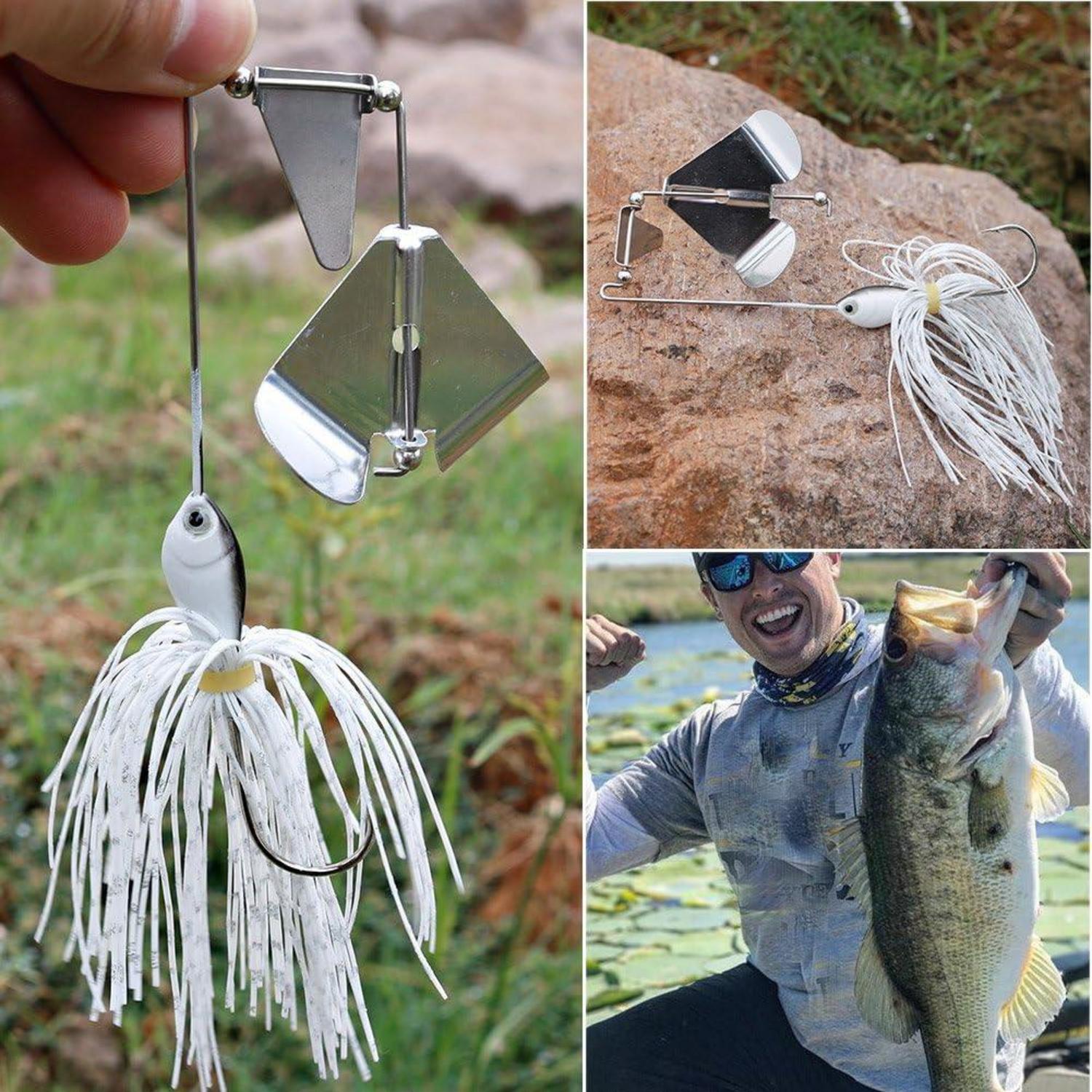 Buzzbait Spinnerbait Topwater Barsch Hecht Angeln Köder 4 Stück